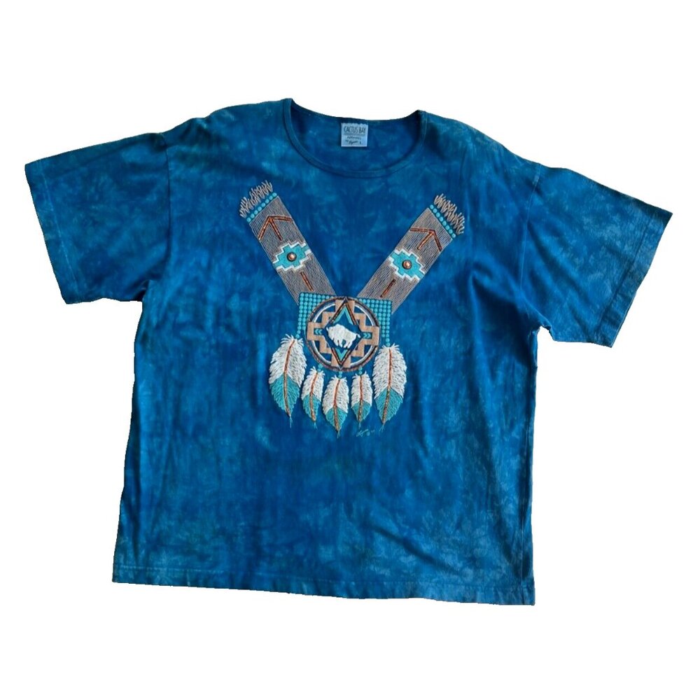 CACTUS BAY Vintage Lynee 90s T Shirt Tye Dye 1994 Large Native American Navajo